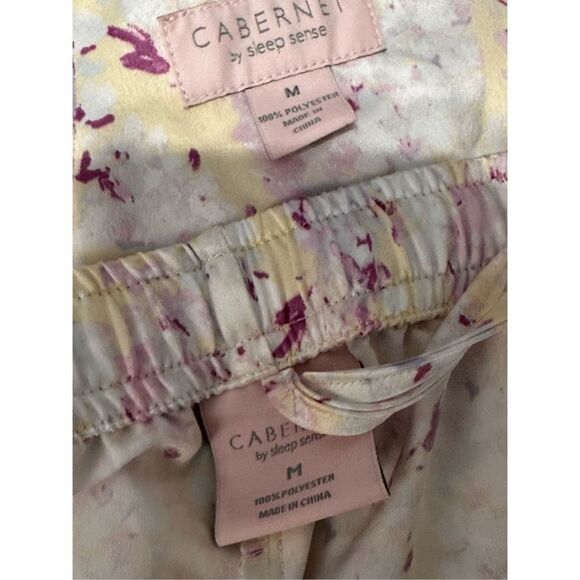 Great Condition Cabernet by Sleep Sense Pajama Set Sz medium PJs Pink Floral pol - Picture 8 of 8